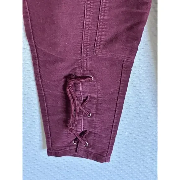 VTG 80s Benetton Barrel Leg High Rise Tapered Leg Corset Tie Jeans 25 Italy 42